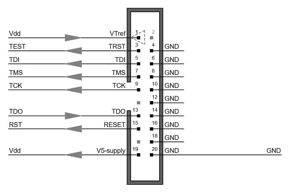 MSP430 Wiring PinMap